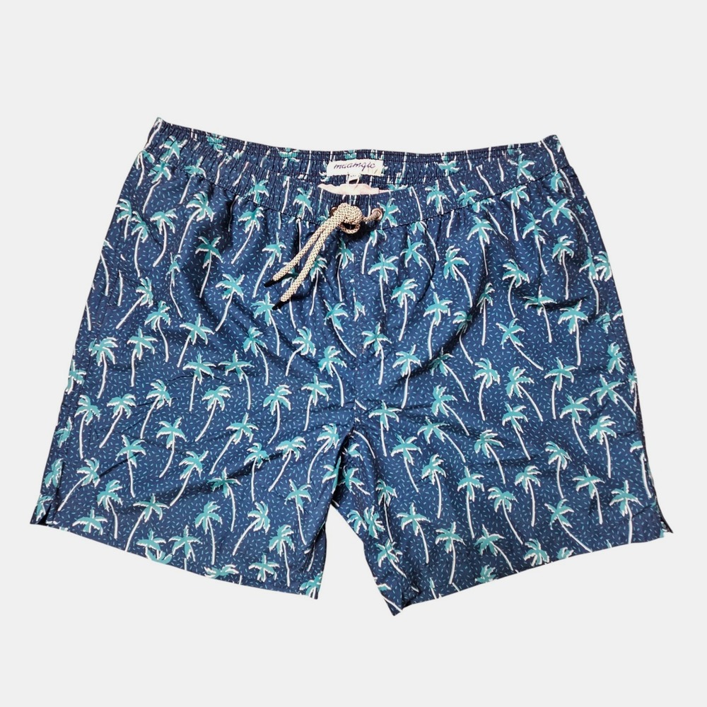 Maamgic Mens BeachBliss Coconut Tree Swim Trunks 2XL Quick-Dry Mesh Lined NWT